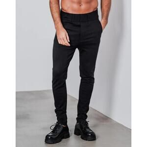 Orttu New York Jersey Pants Black XXL Slim Fit Elastic Waist Active Grunge
